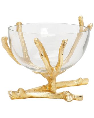 Alice Pazkus 8In Glass Bowl With Twig Base
