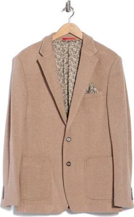 Lucky Brand Brushed Ribbed Knit Sport Coat in Camel Heather at Nordstrom Rack, Size 50Regular