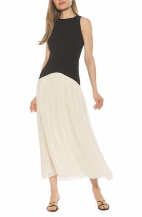 Alexia Admor Dorian Halter Neck Midi Dress in Black/White at Nordstrom Rack, Size X-Large