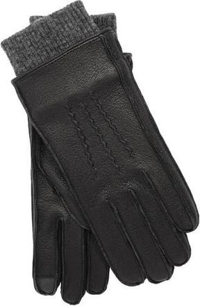 Faherty Mixed Media Leather Gloves in Black at Nordstrom Rack, Size Medium