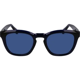 Ferragamo 50mm Modified Rectangular Sunglasses in Transparent Blue at Nordstrom Rack