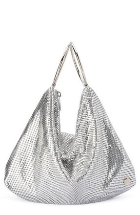 Olga Berg Shar Mesh Convertible Bag in Silver at Nordstrom