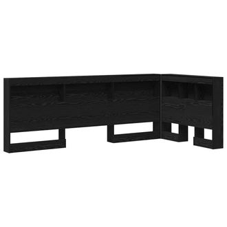 Berkfield Home Storage Headboard with Shelf with Headboard with Storage Black oa