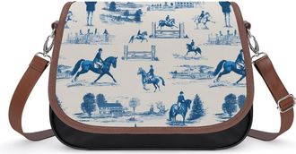 Generic Horse Riding Equipment Pattern Fashion Womens Crossbody Bags Novelty Handbag Shoulder Bag Purse