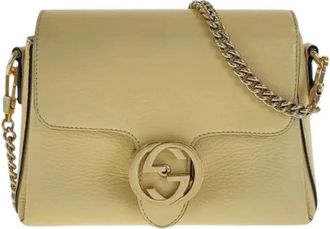 Gucci Pre-owned Vintage Cross Body Bag - Dames - Vintage Schoudertas - Beige - ONE Size - Leer - Vintage