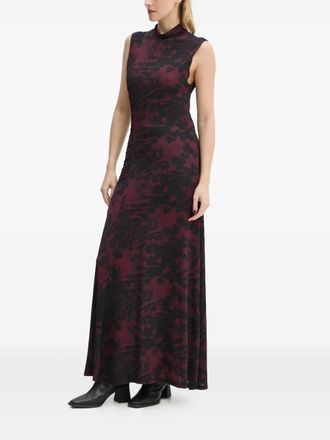Gestuz high-neck printed dress - Red
