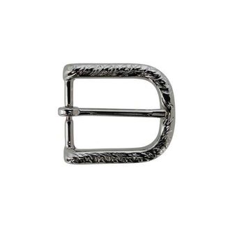 Trafalgar Store 30mm Italian Rippled Textured Solid Brass Harness Belt Buckle in Shiny Nickel at Nordstrom