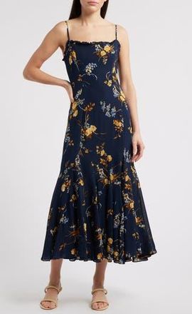 Reformation Lilibet Floral Ruffle Dress in Seychelle at Nordstrom Rack, Size 2