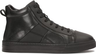 Kazar Leren sneakers met hoge schacht - Heren - Sneakers - Zwart - 41 EU - Leer - Schoenen