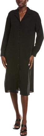 Eileen Fisher Notch Collar Silk Shirtdress