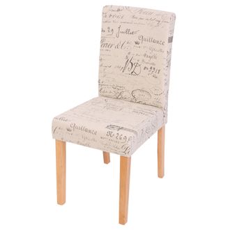 Hhg Hhg - Nunca Usado] Silla De Comedor Littau, Silla De Cocina, Tela/textil, Letras Crema, Patas Claras