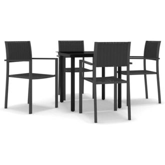 vidaXL Juego De Comedor Para Jard&iacute;n 5 Piezas Negro Vidaxl