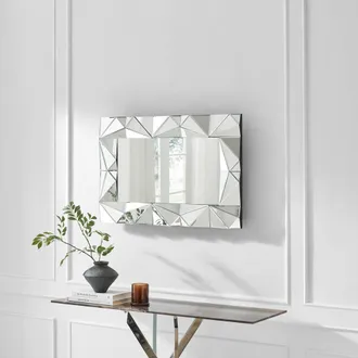 Furniturebox Atlas Vintage Style Medium Rectangle 90x60cm Mirror in Clear | Size: 90x60 cm