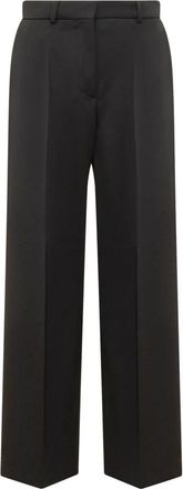 Lanvin Wijde Pijpen Broek - Dames - Wijde Broeken - Zwart - M - Wol - Broeken