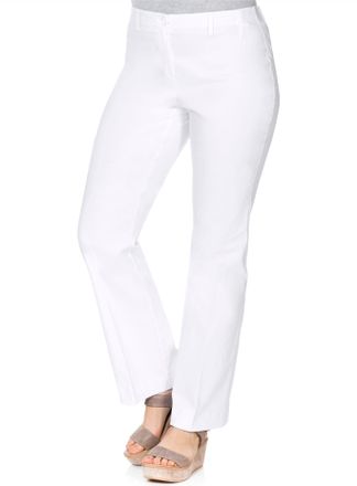 Sheego Webhose SHEEGO, Damen, Gr. 40, Normalgr&ouml;ssen, weiss (wei&szlig;), 70% Viskose, 25% Polyamid, 5% Elasthan, unifarben, Hosen Webhose