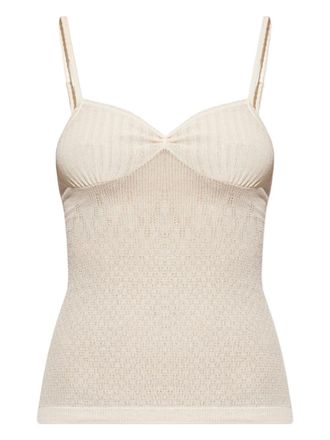 Victoria Beckham ribbed-knit tank top - Beige