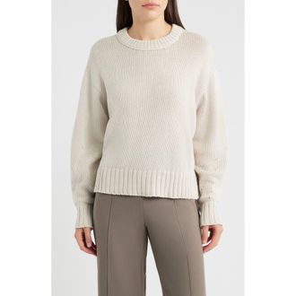 Eileen Fisher Organic Cotton Crewneck Sweater in Pale Stripe at Nordstrom, Size Xx-Small