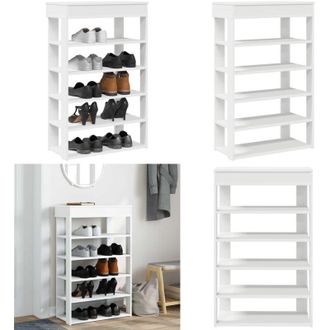 vidaXL Scarpiera Bianca 60x30x98 cm in Legno Multistrato - Scarpiera da ingresso - Scarpiera per scarpe