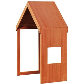 vidaXL Tetto Letto Bambini Marrone Cera 55x84x132 Legno Massello Pino - Vidaxl