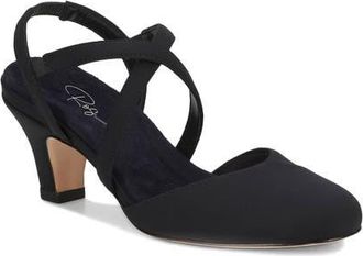 Ros Hommerson Caliente Slingback Pump in Black Micro at Nordstrom, Size 10.5