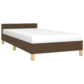 vidaXL Estructura De Cama Sin Colch&oacute;n Tela Marr&oacute;n Oscuro 90x200 Cm Vidaxl