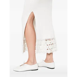 Ganni Crochet Hem Dress - White