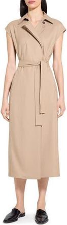 Theory Dolman Sleeve Trench Coat Midi Dress in New Camel at Nordstrom Rack, Size X-Large