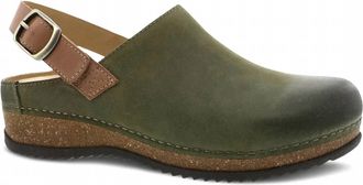 Dansko Womens Merrin Burnished Suede Clogs In Olive