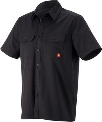 Strauss Short Sleeve Work Shirt e.s.iconic in Black at Nordstrom, Size Xxx-Large