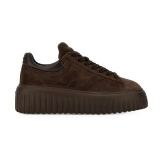 Hogan H-Stripes Sneakers - Dames - Sneakers - Bruin - 35 1/2 EU - Leer - Schoenen
