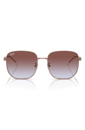 Ray-Ban 57mm Gradient Irregular Sunglasses in Rose Gold /Light Blue Violet at Nordstrom