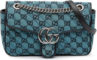 Gucci Pre-owned Shoulder Bags, female, Blue, Size: ONE SIZE Pre-owned Printed Canvas Shoulder Bag