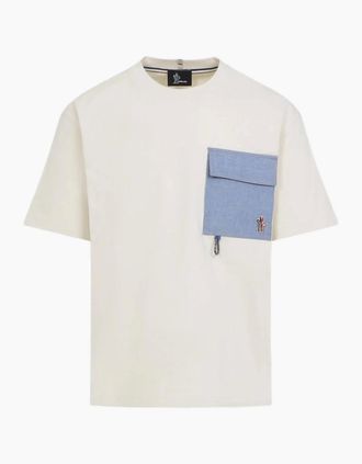Moncler Mens DYNAMICS POOCKET T SHIRT - White - Size: 42