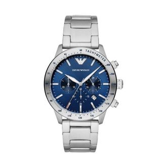 Emporio Armani Accessoires, Heren, Grijs, ONE Size, Mario Chronograph Horloge