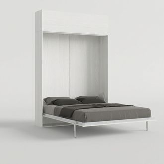 Itamoby Cama Matrimonial Abatible Con Armario Alto Blanco Kentaro