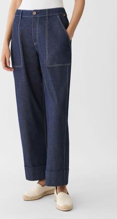 Lafayette 148 New York Highline Straight Leg Ankle Jeans in Shipyard Indigo at Nordstrom, Size 12