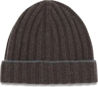 Brunello Cucinelli Mens Beanie Hat Brown Cashmere (capra Hircus)