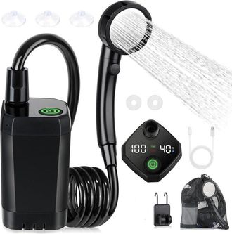 OEM Kit De Ducha Para Camping, Ducha Port&aacute;til, Bomba El&eacute;ctrica Recargable, Impermeable, Con Pantalla Inteligente Y Cabezal De Ducha De 4 Modos Para Exteri