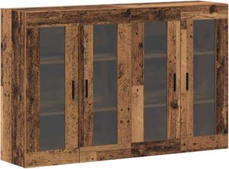 vidaXL Vidaxl - Armarios Montados en la Pared 2 pcs Madera vieja