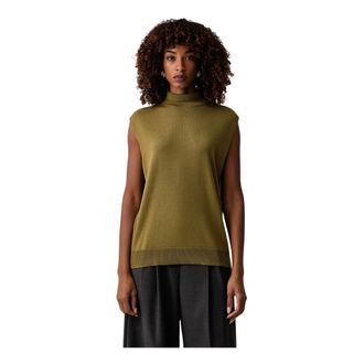 Patrizia Pepe Dolcevita senza maniche - - Knitwear - Donna - Verde - S