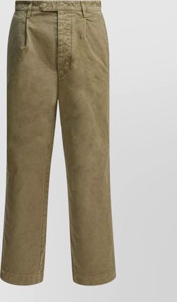 Auralee chino trousers pleated front belt loops pockets