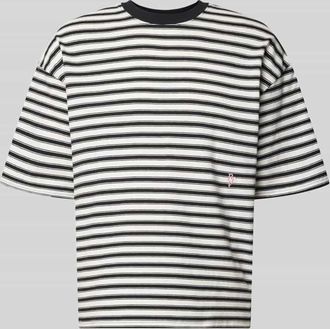 Review Oversized T-Shirt mit Label-Stitching in Black, Gr&ouml;&szlig;e XXL