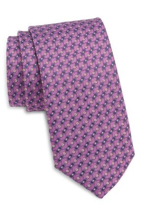 Canali Medallion Silk Jacquard Tie in Purple at Nordstrom
