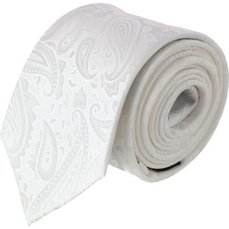 Trafalgar Store Banbury Tone on Tone Paisley Silk Necktie in White at Nordstrom