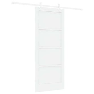 Berkfield Home Sliding Door with Hardware Set White 83x202 cm Solid Wood Pine
