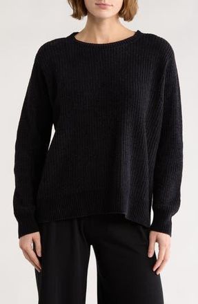 Eileen Fisher Crewneck Organic Cotton Sweater in Black at Nordstrom Rack, Size Xx-Small