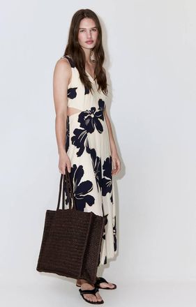 Mango Vestito cut-out stampa floreale grezzo - Donna - XXS - MANGO