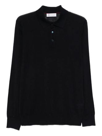Brunello Cucinelli long-sleeve polo shirt - Blue