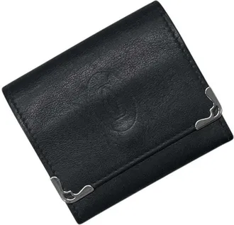 Cartier Black Leather Coin Purse/Coin Case (Pre-Owned)