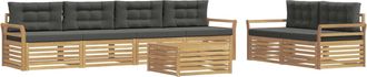 vidaXL Conjunto De Sof&aacute;s De Exterior 7 Uds. Blanco Y Antracita Vidaxl